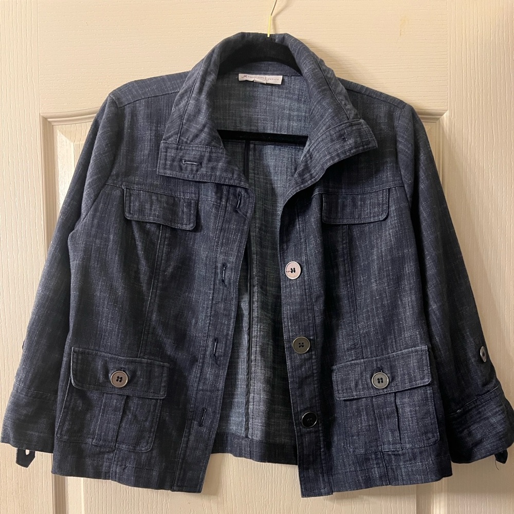 JM Collection Dark Blue Jean Jacket